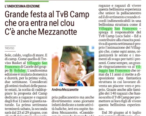 Grande festa al TvB Camp che ora entra nel clou. C’è anche Mezzanotte